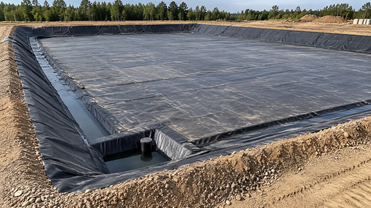 Empty lined dewatering containment cell