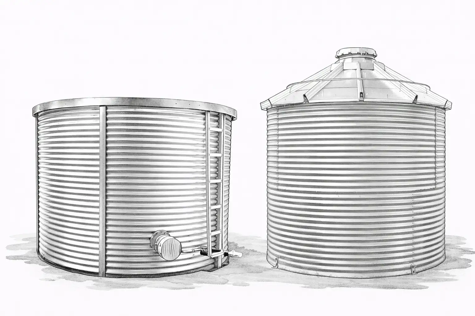 corrugated-steel-tank-flat-vs-30-degree-roof